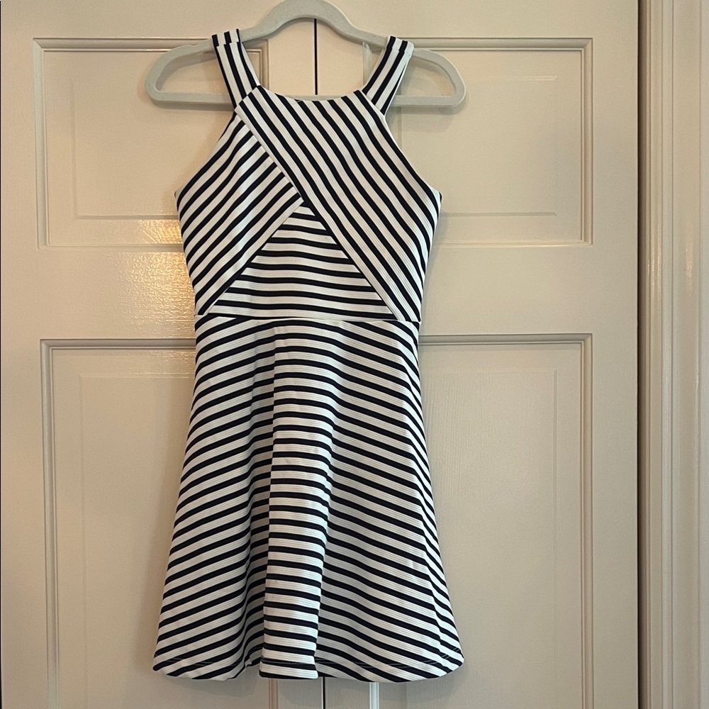 Zunie Navy and White Striped Kids Dress